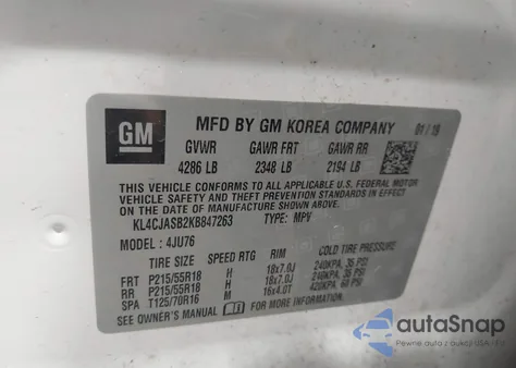 2019 Buick Encore Fwd Preferred from USA, damaged, VIN KL4CJASB2KB847263